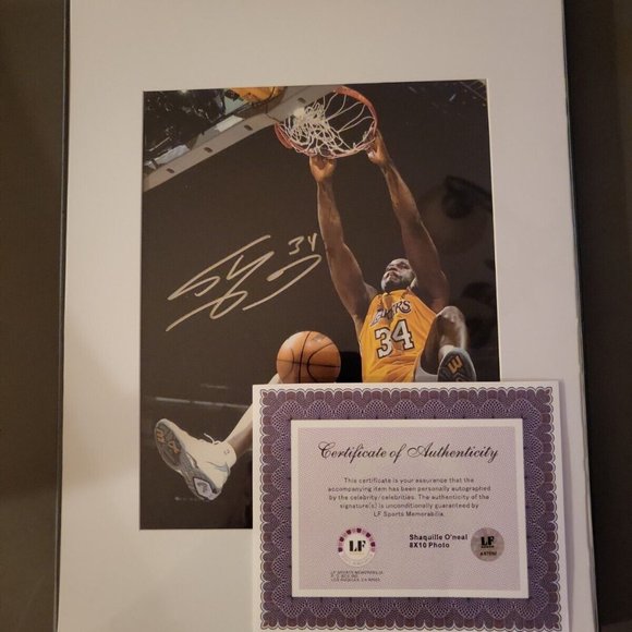 Shaquille "The Big Aristotle" O'Neal Framed/Autographed 8x10 - Picture 2 of 2
